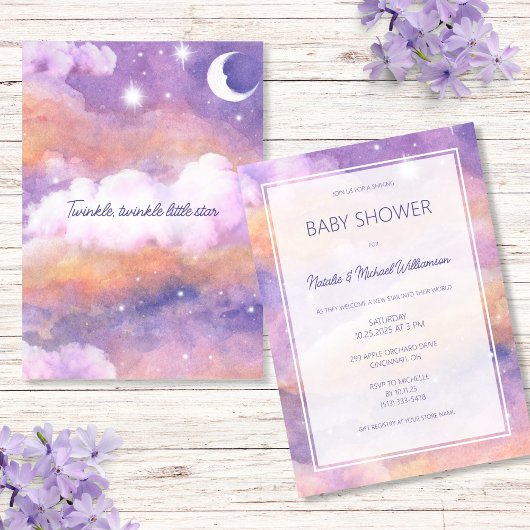 Invitation Twinkle, Twinkle, Baby shower Little Star