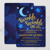 Invitation Twinkle Twinkle Baby shower neutre genre (Devant / Derrière)