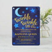Invitation Twinkle Twinkle Baby shower neutre genre (Debout devant)