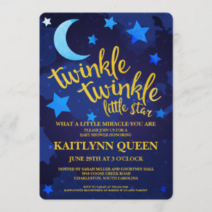 Invitation Twinkle Twinkle Baby shower neutre genre