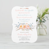 Invitation Twinkle Twinkle Baby Sprinkle Poem Peach Grey (Debout devant)