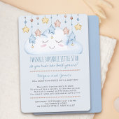 Invitation Twinkle Twinkle Étoiles et Nuage Bébé Sprinkle