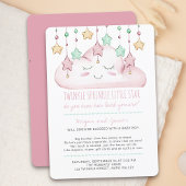 Invitation Twinkle Twinkle Étoiles et Nuage Bébé Sprinkle