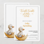 Invitation Twinkle Twinkle Little One Premier Anniversaire (Devant / Derrière)