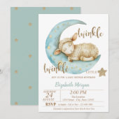 Invitation Twinkle Twinkle Little Sheep Baby shower (Devant / Derrière)