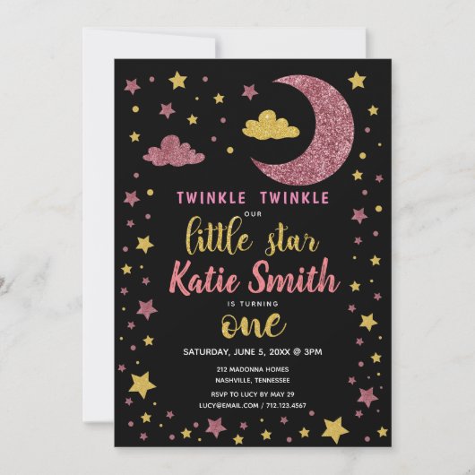 Invitation Twinkle Twinkle Little Star (Devant)
