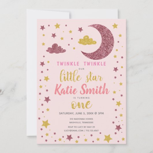 Invitation Twinkle Twinkle Little Star (Devant)