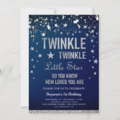 Invitation Twinkle Twinkle Little Star 1er anniversaire (Devant)