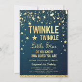 Invitation Twinkle Twinkle Little Star 1er anniversaire (Devant)