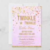 Invitation Twinkle Twinkle Little Star 1er anniversaire (Devant)
