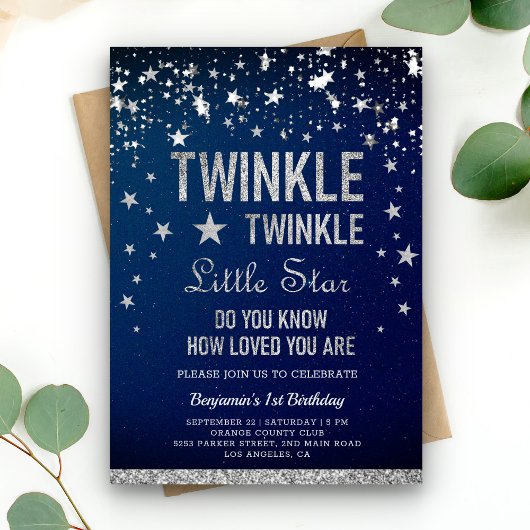 Invitation Twinkle Twinkle Little Star 1er anniversaire