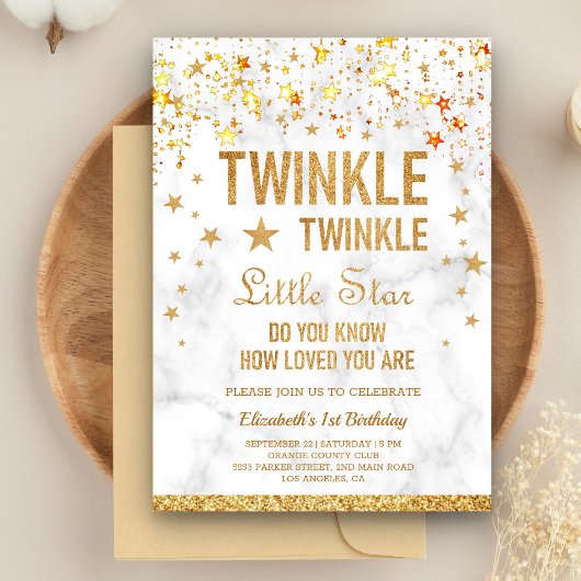 Invitation Twinkle Twinkle Little Star 1er anniversaire