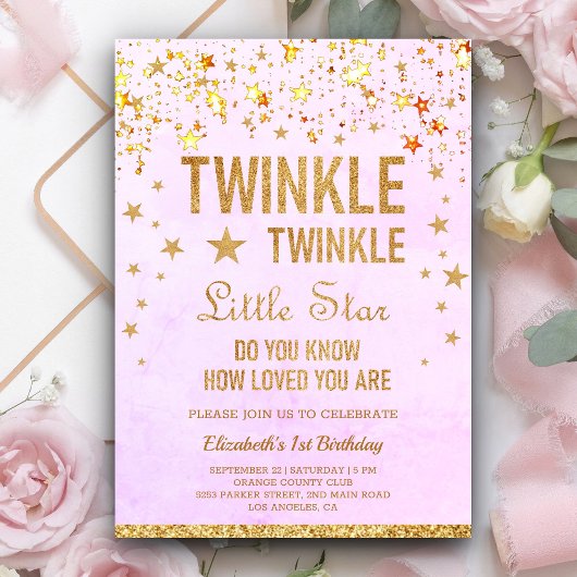 Invitation Twinkle Twinkle Little Star 1er anniversaire