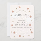 Invitation Twinkle Twinkle Little Star 1er anniversaire (Devant)