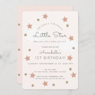 Invitation Twinkle Twinkle Little Star 1er anniversaire