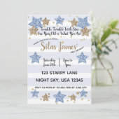 Invitation Twinkle Twinkle Little Star 1er anniversaire Blue (Debout devant)