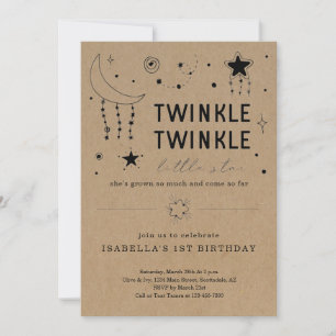 Invitation Twinkle Twinkle Little Star 1st Boy Girl Anniversa