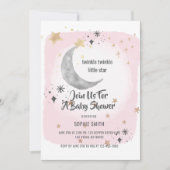 Invitation Twinkle Twinkle Little Star Aquarelle rose Splash (Devant)