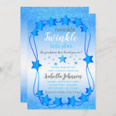 Invitation Twinkle Twinkle Little Star - Baby Boy Shower (Devant / Derrière)