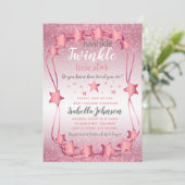 Invitation Twinkle Twinkle Little Star - Baby Girl Douche (Debout devant)
