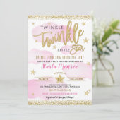 Invitation Twinkle Twinkle Little Star Baby Girl Douche (Debout devant)