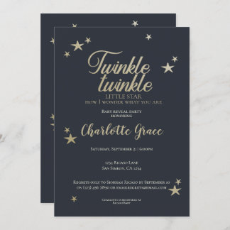Invitation Twinkle Twinkle Little Star Baby Reveal Party