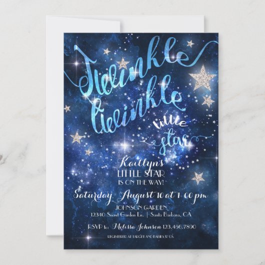 Invitation Twinkle Twinkle Little Star Baby shower (Devant)