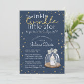 Invitation Twinkle Twinkle Little Star Baby shower (Debout devant)