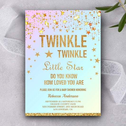 Invitation Twinkle Twinkle Little Star Baby shower