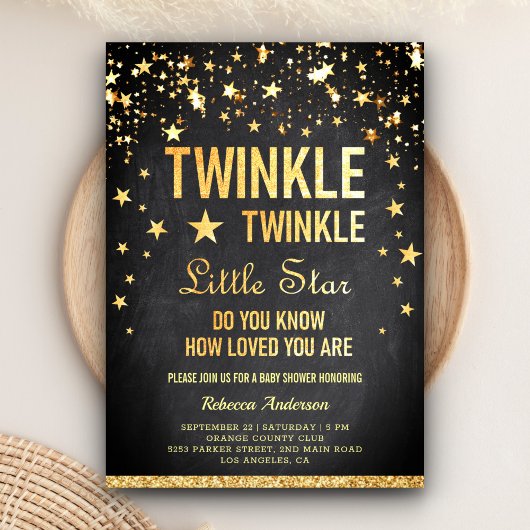 Invitation Twinkle Twinkle Little Star Baby shower