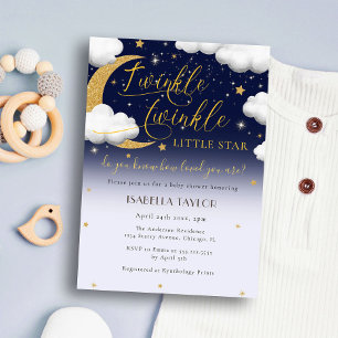 Invitation Twinkle Twinkle Little Star Baby shower