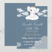 Invitation Twinkle Twinkle Little Star Baby shower (Devant / Derrière)