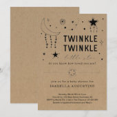 Invitation Twinkle Twinkle Little Star Baby shower (Devant / Derrière)
