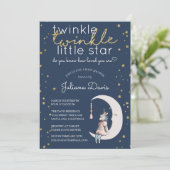 Invitation Twinkle Twinkle Little Star Baby shower (Debout devant)