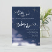 Invitation Twinkle Twinkle Little Star Baby shower Celestial (Debout devant)