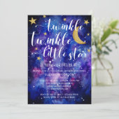 Invitation Twinkle Twinkle Little Star Baby shower Galaxy (Debout devant)