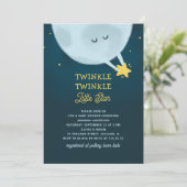 Invitation Twinkle Twinkle Little Star Baby shower | Lune (Debout devant)