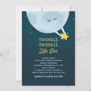 Invitation Twinkle Twinkle Little Star Baby shower Lune