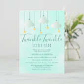 Invitation Twinkle Twinkle Little Star Baby shower neutre (Debout devant)