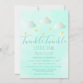 Invitation Twinkle Twinkle Little Star Baby shower neutre (Devant)