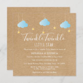 Invitation Twinkle Twinkle Little Star Baby shower / Sprinkle (Devant / Derrière)