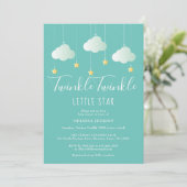 Invitation Twinkle Twinkle Little Star Baby shower / Sprinkle (Debout devant)
