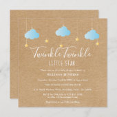 Invitation Twinkle Twinkle Little Star Baby shower / Sprinkle (Devant / Derrière)
