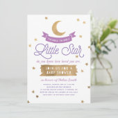 Invitation Twinkle Twinkle Little Star| Baby shower| Violet (Debout devant)