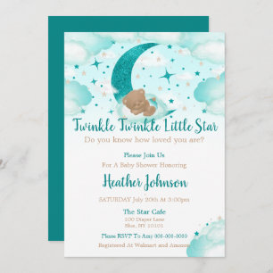 Invitation Twinkle Twinkle Little Star Bear Baby shower