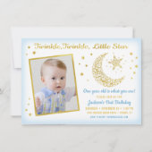 Invitation Twinkle, Twinkle, Little Star Birthday Boy Photo (Devant)
