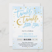 Invitation Twinkle Twinkle Little Star Blue Boy Birthday (Devant)