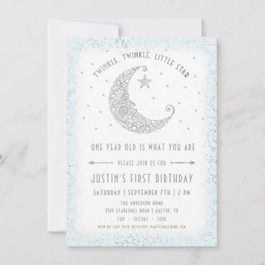 Invitation Twinkle Twinkle Little Star Boy Anniversaire Invit (Devant)