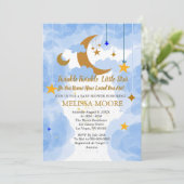 Invitation Twinkle Twinkle Little Star Boy Baby shower (Debout devant)