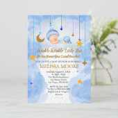 Invitation Twinkle Twinkle Little Star Boy Baby shower (Debout devant)